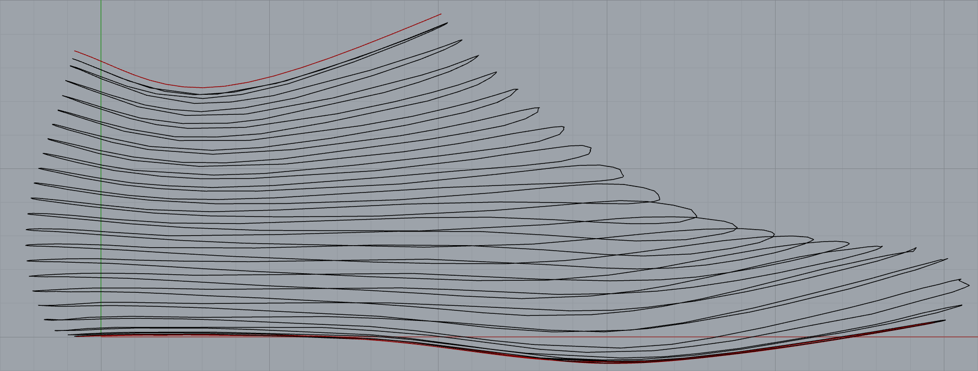 Resulting gravity free spiral toolpath on a curved surface.
